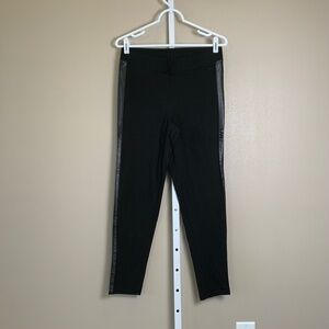 Victoria's Secret PINK Black Faux Leather Dotted Side Trim Leggings
